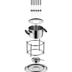 Gemeinsam Genießen | Spezialkochgeschirr | WMF Allegro Party Fondue-Set, 11-teilig