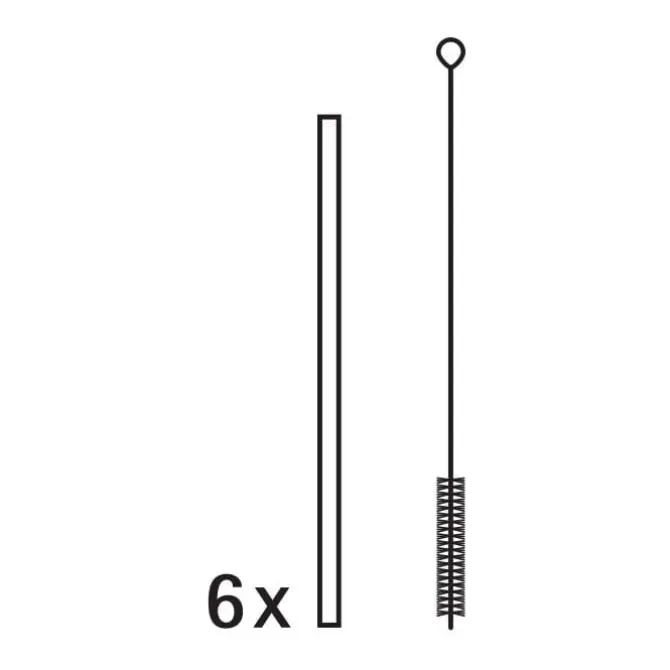 Bar- & Weinzubehör | WMF Baric Trinkhalm-Set Cromargan®, 18 cm, 6-teilig plus mit Reinigungsbürste