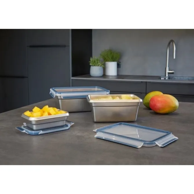 Vorratsdosen | WMF EMSA CLIP & CLOSE Edelstahl Frischhaltedose 2,0 l N11506