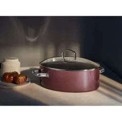 Töpfe | WMF Fusiontec Mineral Bräter mit Glasdeckel, oval, 36 cm, Platinum