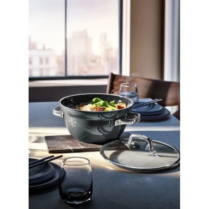 Töpfe | WMF Fusiontec Mineral Kochschüssel mit Glasdeckel, 24 cm, Platinum