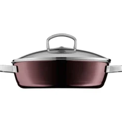 Pfannen | WMF Fusiontec Mineral Schmorpfanne mit Glasdeckel, 24 cm, Rose Quartz