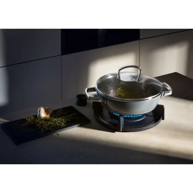 Pfannen | WMF Fusiontec Mineral Schmorpfanne mit Glasdeckel, 24 cm, Platinum