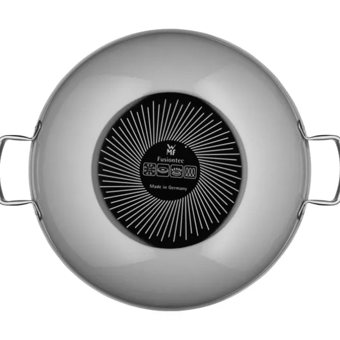 Pfannen | WMF Fusiontec Mineral Wok mit Glasdeckel, 36 cm, Platinum