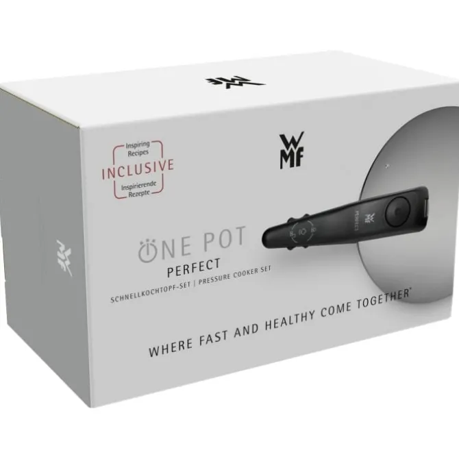 Schnellkochtöpfe | WMF Perfect One Pot Schnellkochtopf-Set mit Dampfgareinsatz, 22 cm, 4,5 und 3,0 Liter, stapelbar