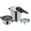 Schnellkochtöpfe | WMF Perfect Premium One Pot Schnellkochtopf-Set mit Dampfgareinsatz, 22 cm, 6,5 und 3,0 Liter
