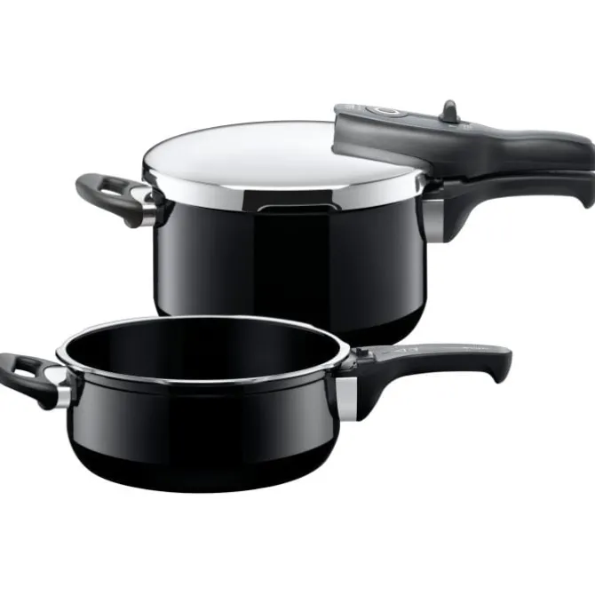 Schnellkochtöpfe | WMF Silit Silargan® Sicomatic t-Plus Schnellkochtopf-Set, 22 cm, 4,5 l und 3,0 l, Black