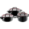 Töpfe | WMF Fusiontec Functional Topfset 3-teilig, mit Glasdeckel, Black