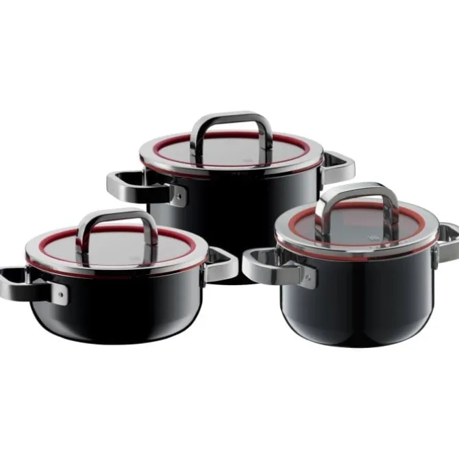 Töpfe | WMF Fusiontec Functional Topfset 3-teilig, mit Glasdeckel, Black